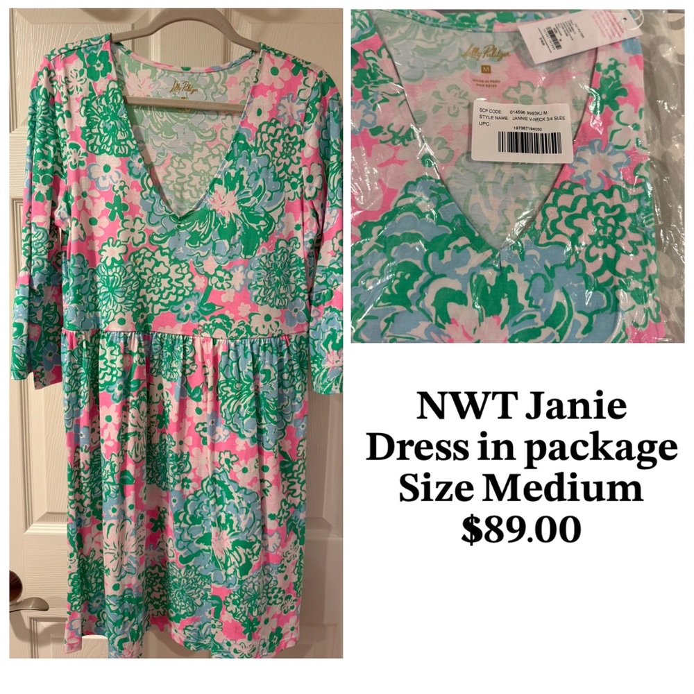 Lilly Pulitzer Pink and Green Floral Dress
